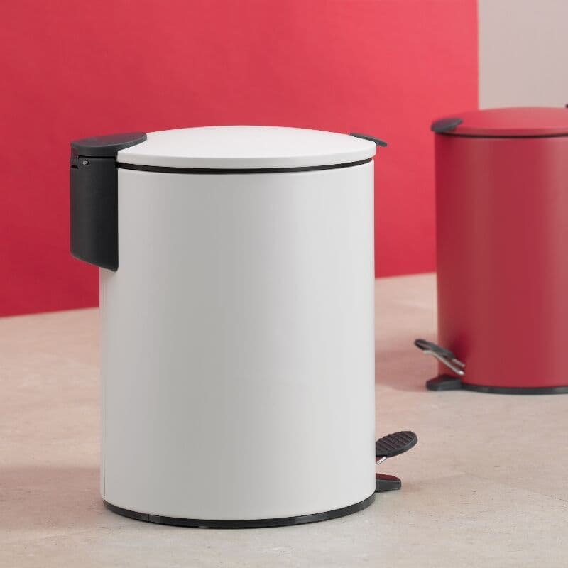 KELA Кош за отпадъци с педал “Mats“ – бял – 5л.