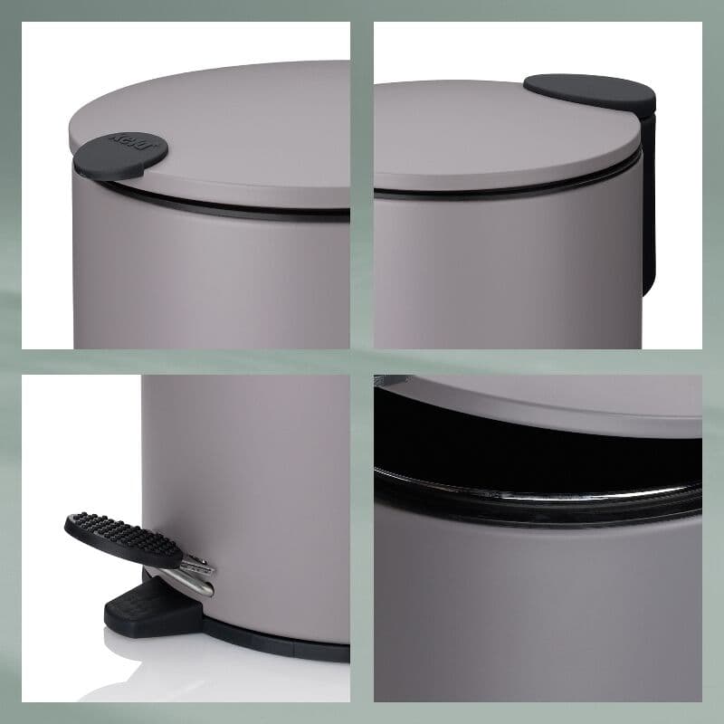 KELA Кош за отпадъци с педал “Mats“ – сребрист мат – 5 л.
