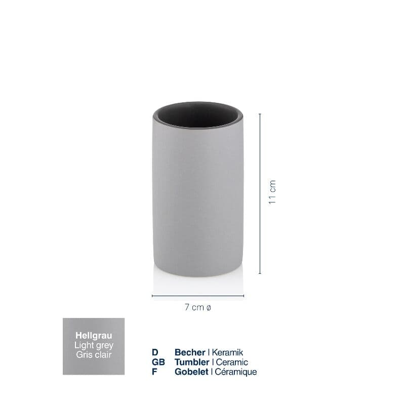 KELA Поставка/Чаша за четки за зъби “Matsi“ – светло сива