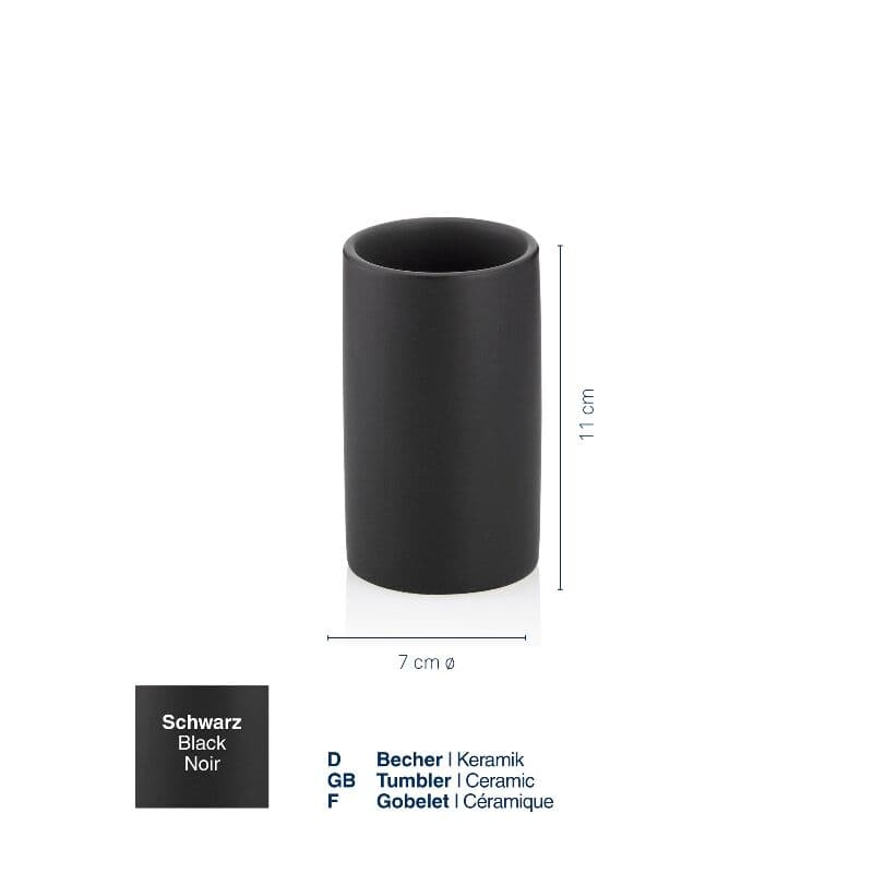 KELA Поставка/Чаша за четки за зъби “Matsi“ – черна