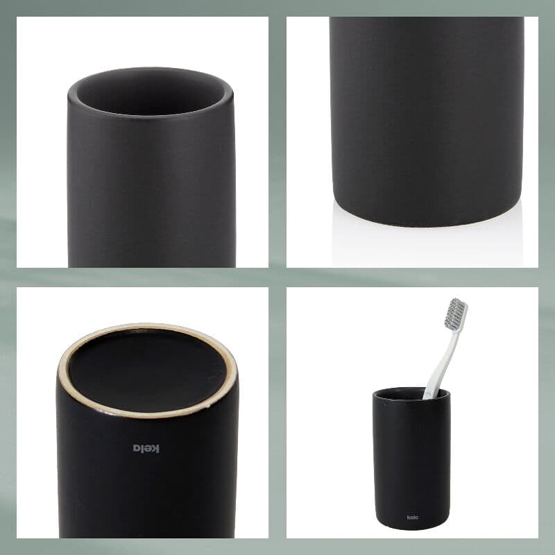 KELA Поставка/Чаша за четки за зъби “Matsi“ – черна