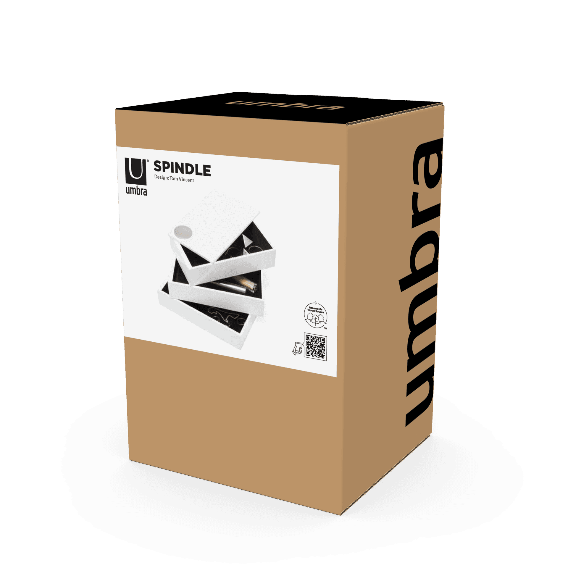 UMBRA Кутия за бижута и аксесоари “SPINDLE“ – цвят бял