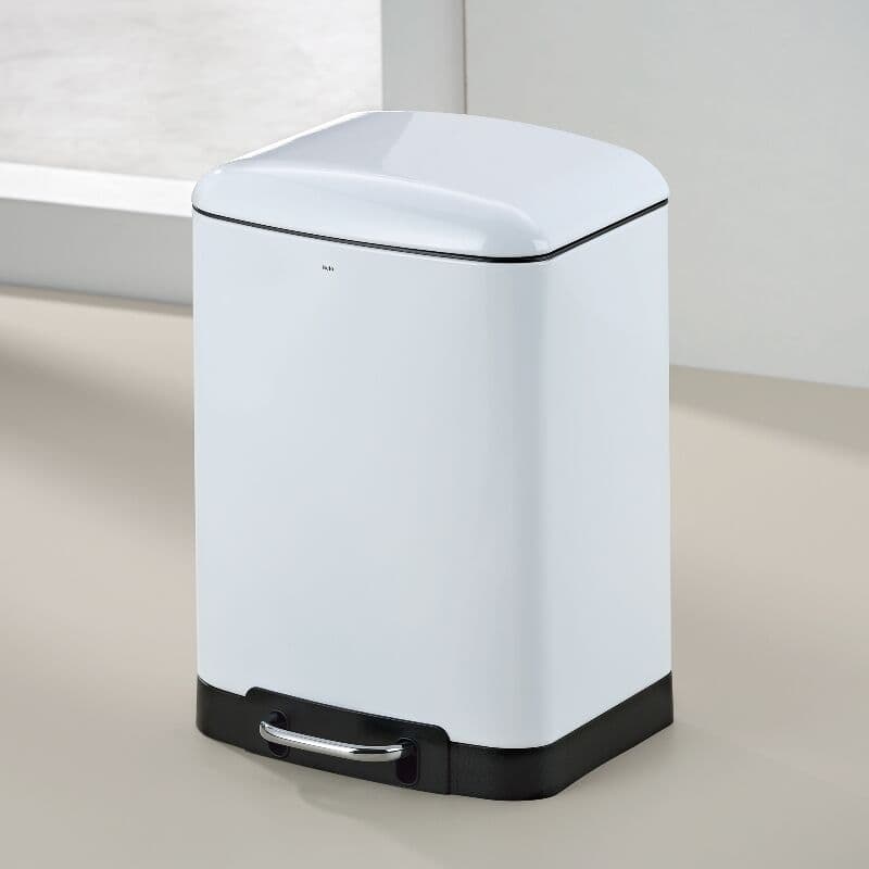 KELA Кош за отпадъци с педал “Davino“ – бял – 12 л.