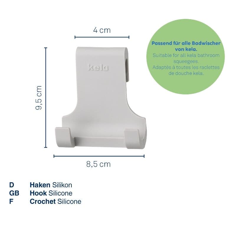 KELA Закачалка “Tim“ – светло сива – за врата или стъкло до 9 мм.