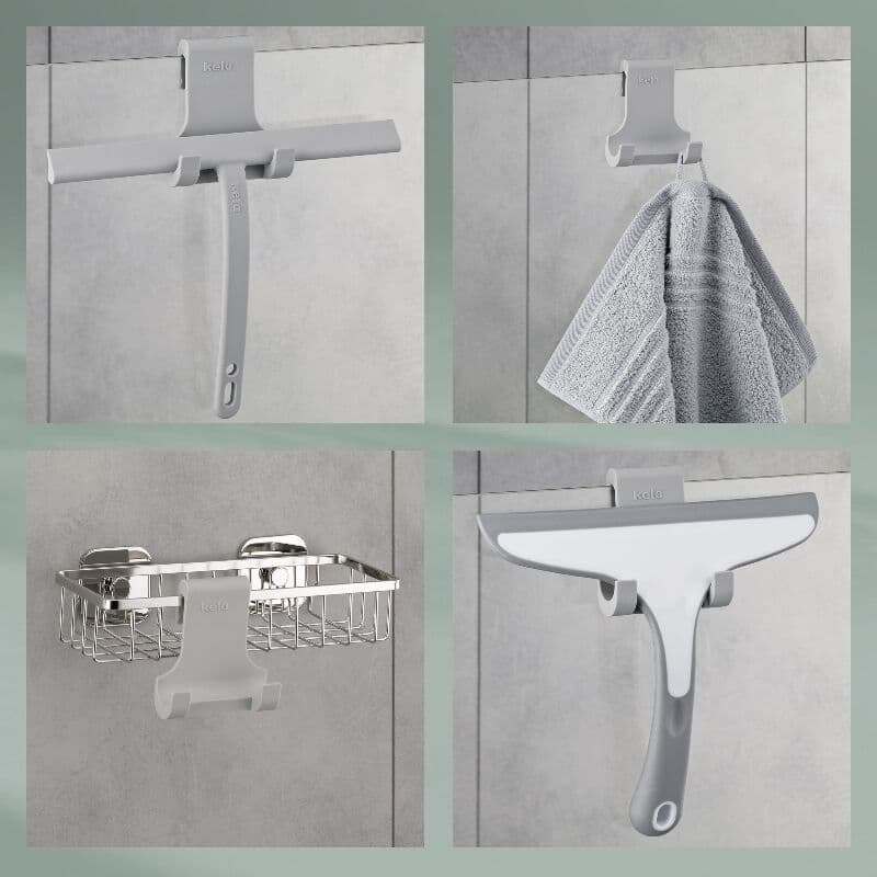 KELA Закачалка “Tim“ – светло сива – за врата или стъкло до 9 мм.