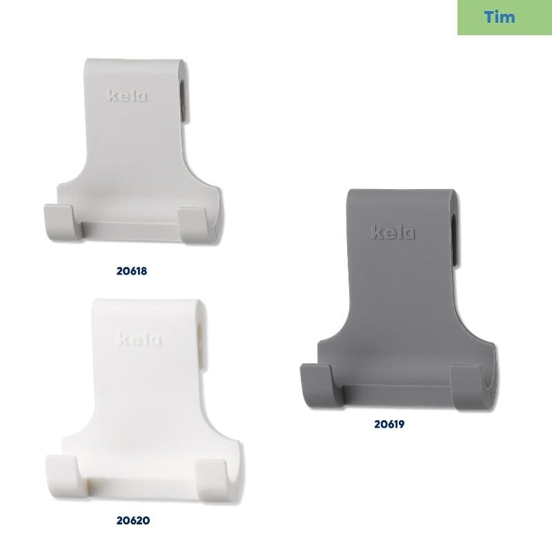 KELA Закачалка “Tim“ – светло сива – за врата или стъкло до 9 мм.