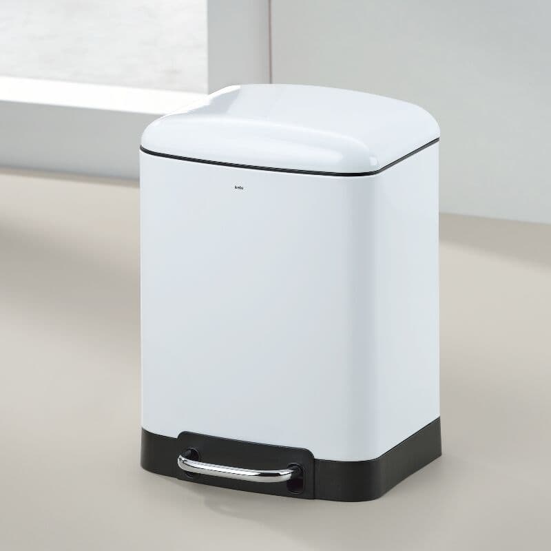KELA Кош за отпадъци с педал “Davino“ – бял – 6 л.