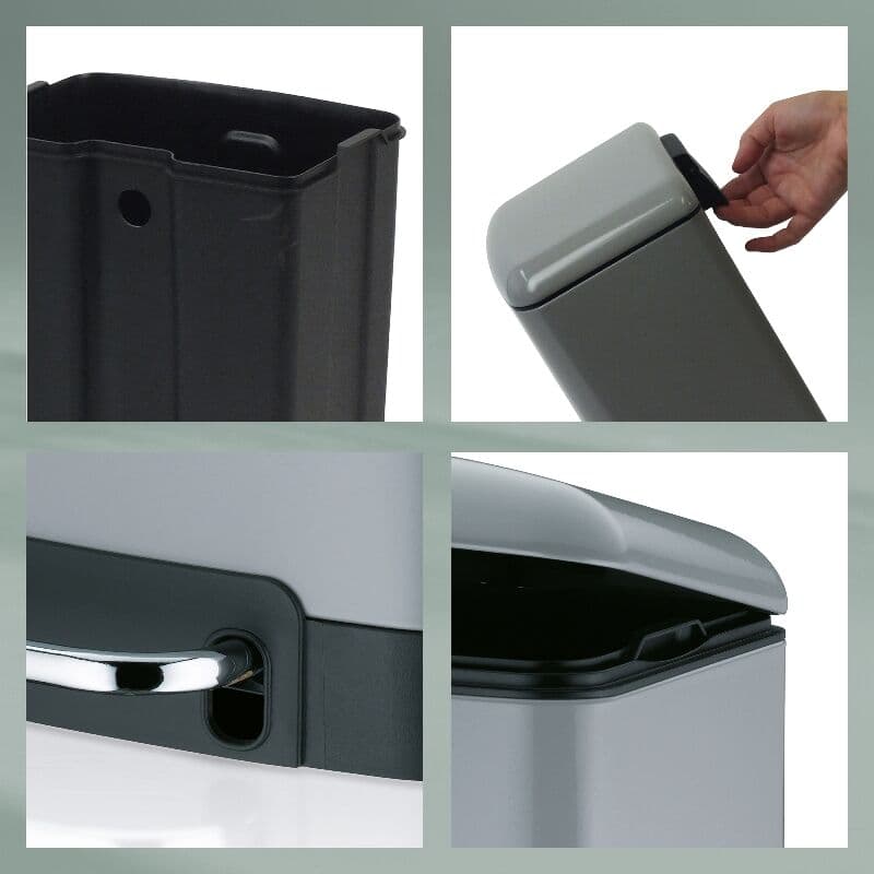 KELA Кош за отпадъци с педал “Davino“ – светло сив – 6 л.