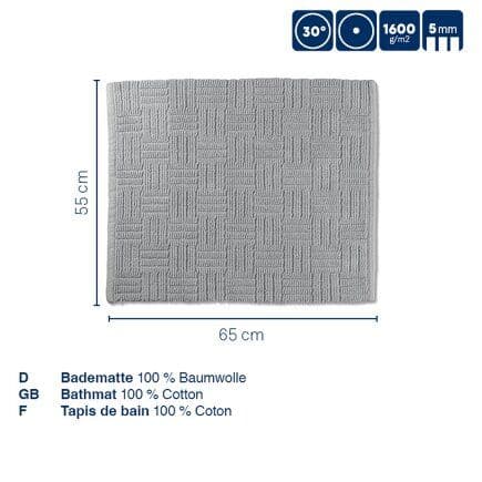 KELA Постелка за баня “Leana“, 65×55см – цвят каменно сиво