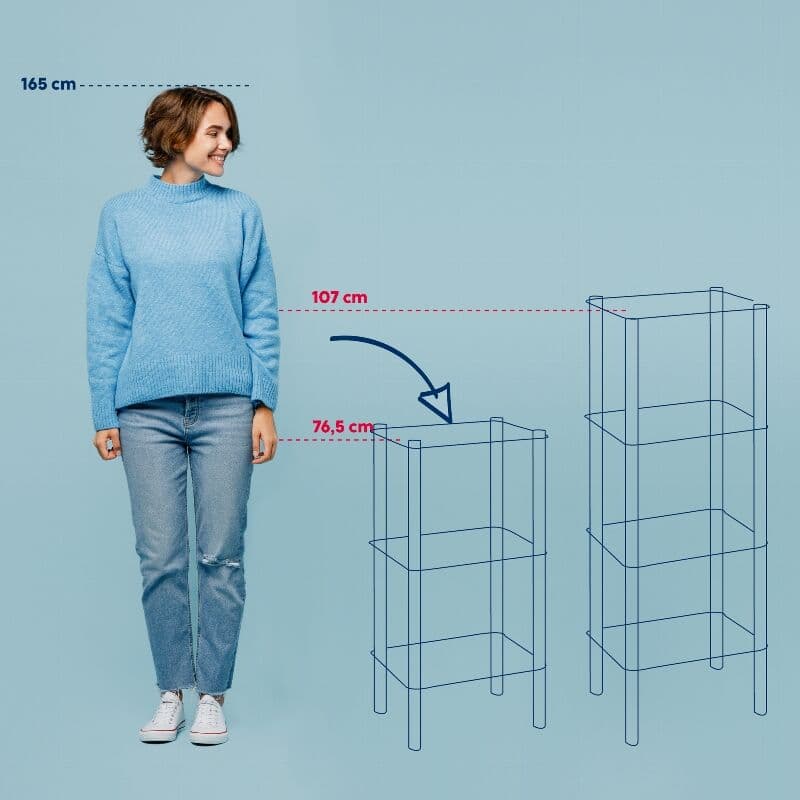 KELA Eтажерка с 4 рафта “Lars“ – цвят черен