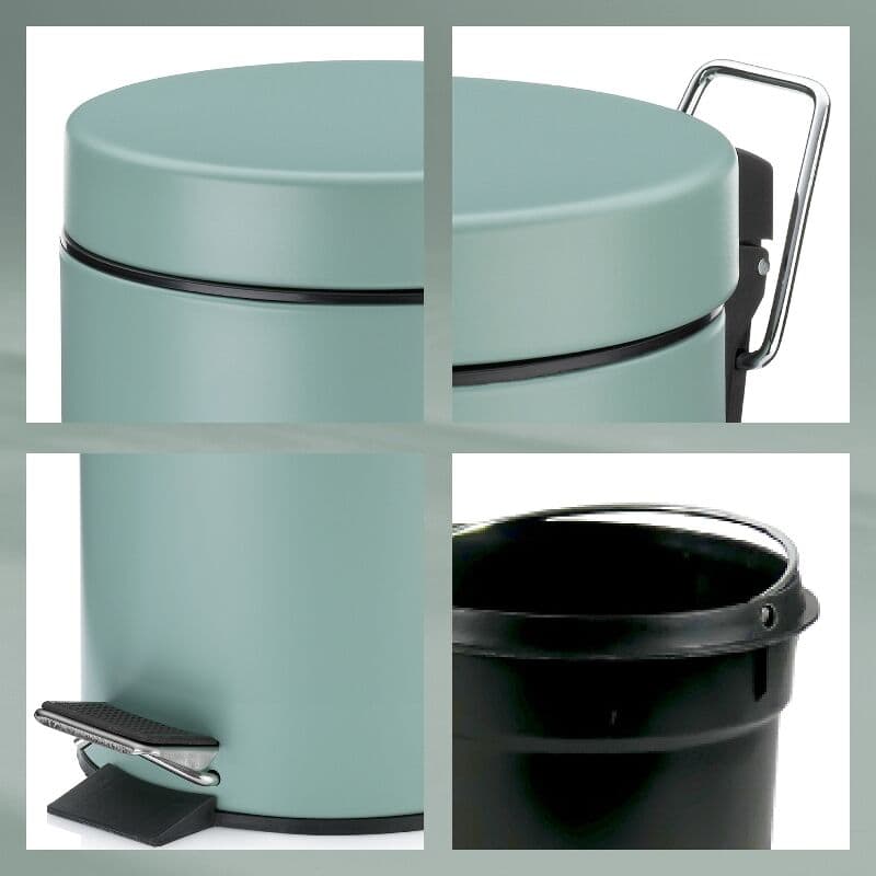KELA Кош за отпадъци с педал “Monaco“ – нефритено зелен – 3 л.