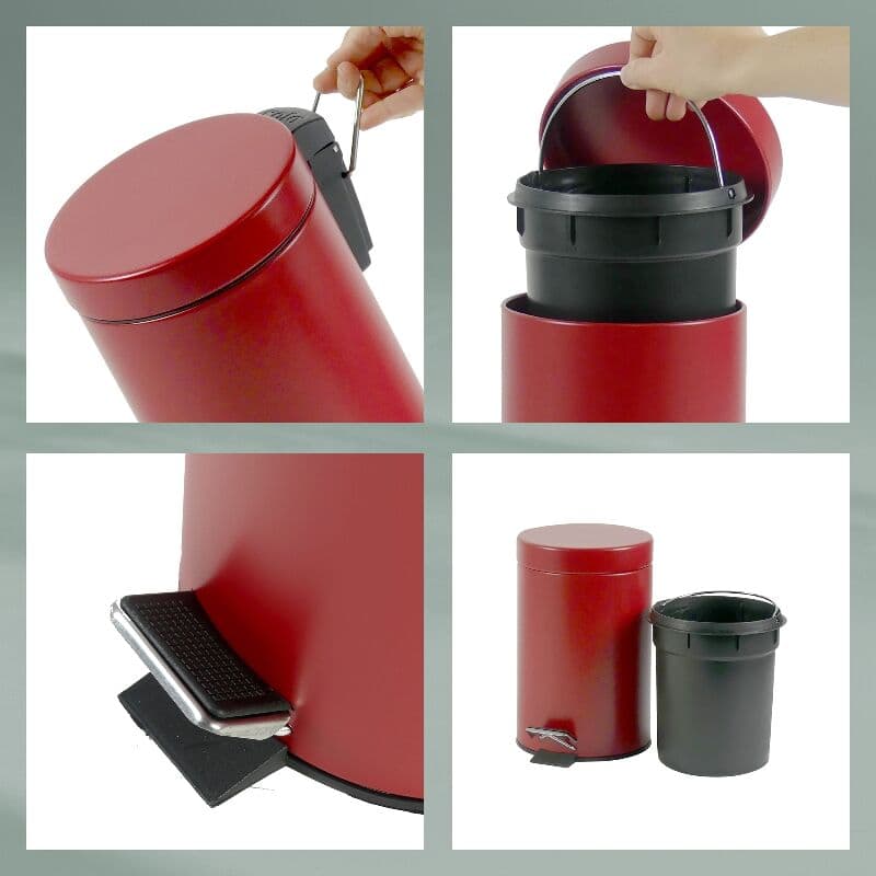 KELA Кош за отпадъци с педал “Monaco“ – червен – 3 л.