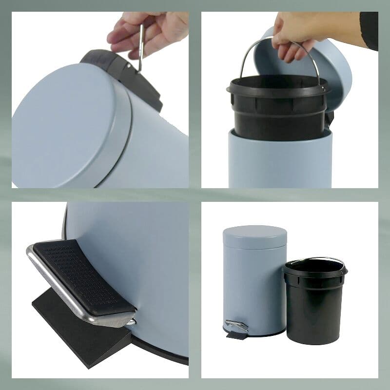 KELA Кош за отпадъци с педал “Monaco“ – светло син – 3 л.