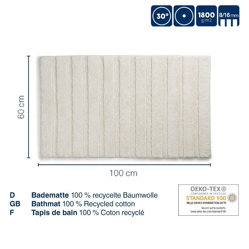 KELA Постелка за баня “Megan“, 100×60см – цвят опушено син