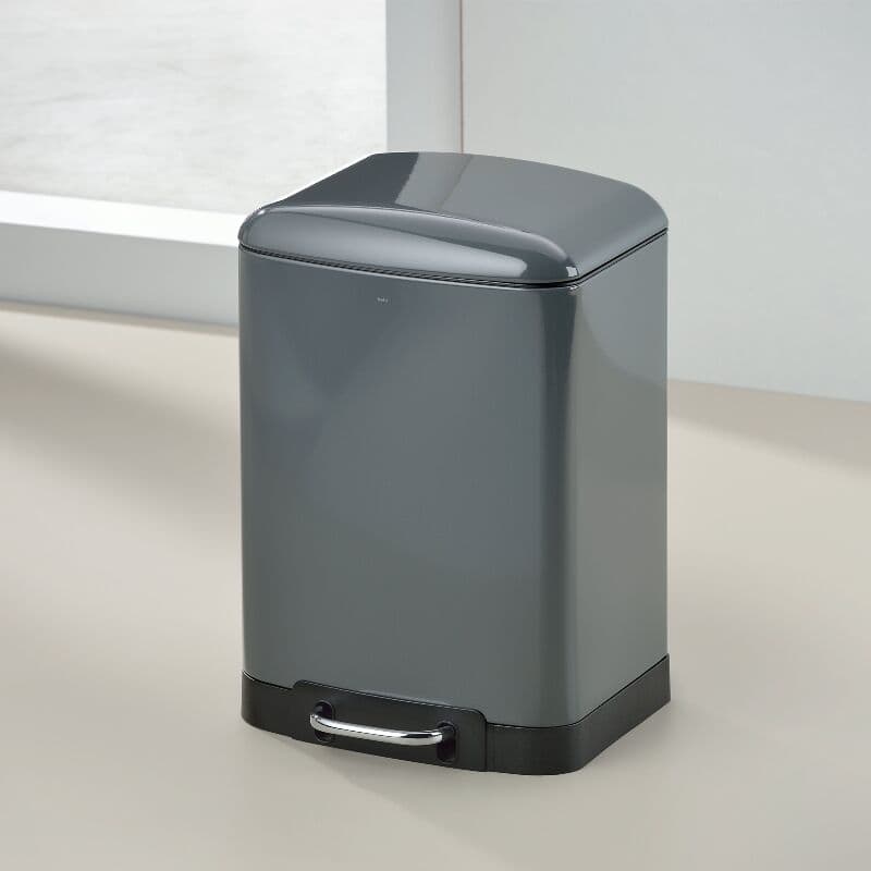 KELA Кош за отпадъци с педал “Davino“ – тъмно сив – 12 л.