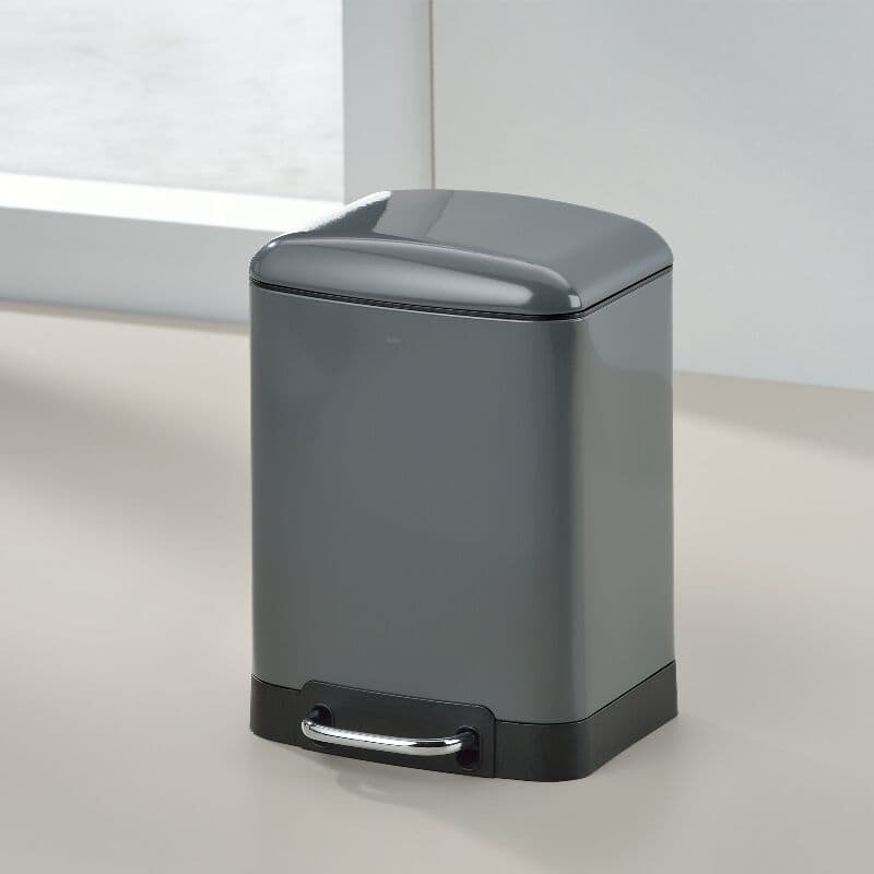 KELA Кош за отпадъци с педал “Davino“ – тъмно сив – 6 л.