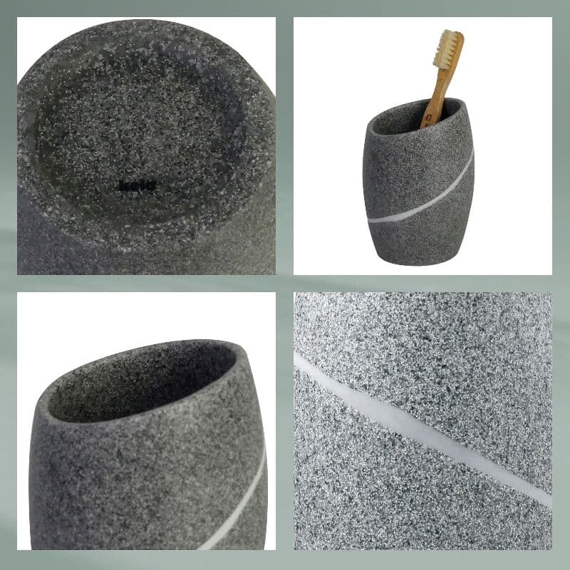 KELA Поставка/Чаша за четки за зъби “Talus“ – бежова