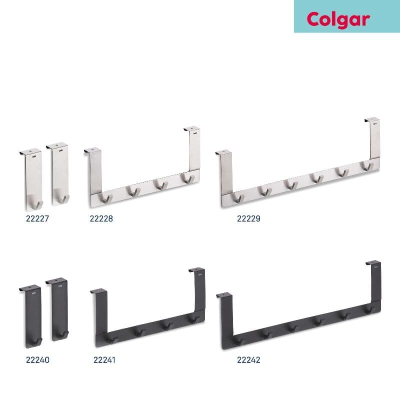 KELA Закачалка за вратички с 4 куки “Colgar“ – неръждаема стомана