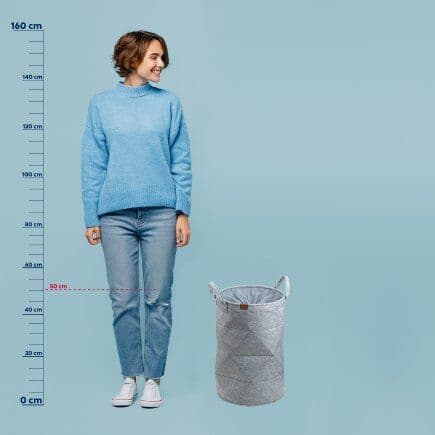 KELA Кош за пране “Fay“ кръгъл с връзки – светло сив