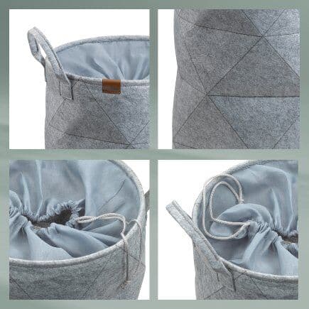 KELA Кош за пране “Fay“ кръгъл с връзки – светло сив