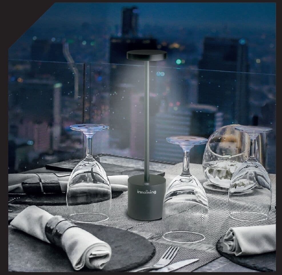 INNOLIVING Настолна LED лампа с акумулаторна батерия – черна