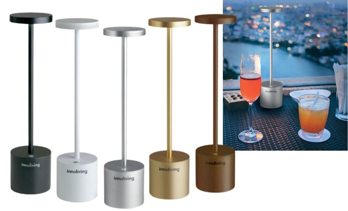 INNOLIVING Настолна LED лампа с акумулаторна батерия – черна