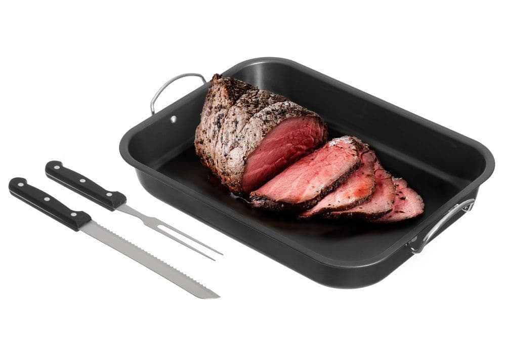 MAKU Комплект тава за печене 43 х 29 см. + нож и вилица за сервиране