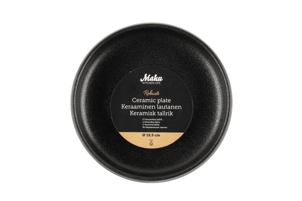 MAKU Чиния Robuste Ø 15,5 см. – черен мат с повърхност стил чугун