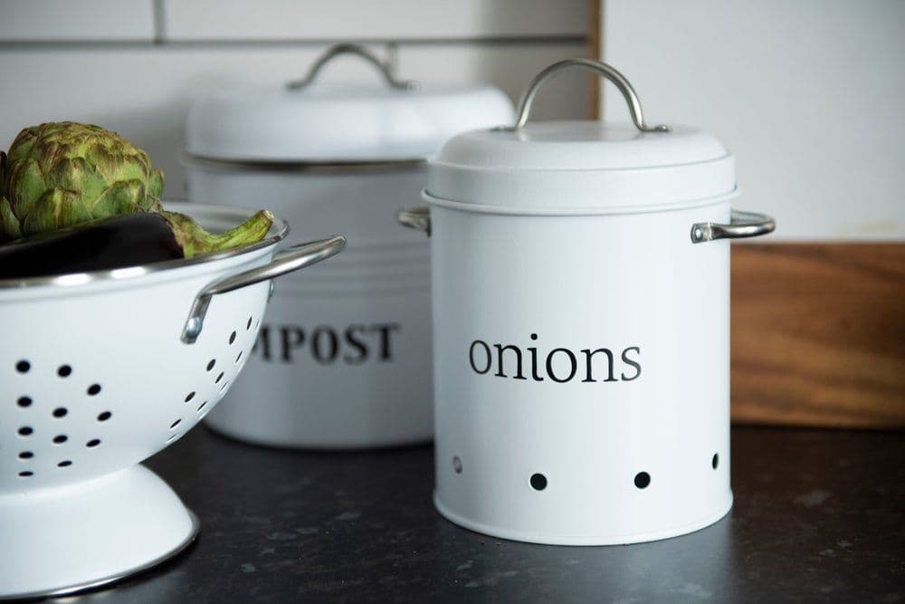 MAKU Канистер за съхранение на лук – бял