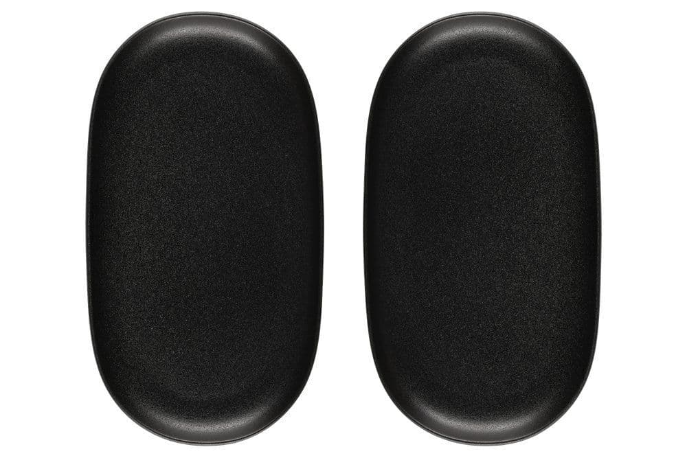 MAKU Овална чиния Robuste 2 бр. 31х17 см. - черен мат с повърхност стил чугун