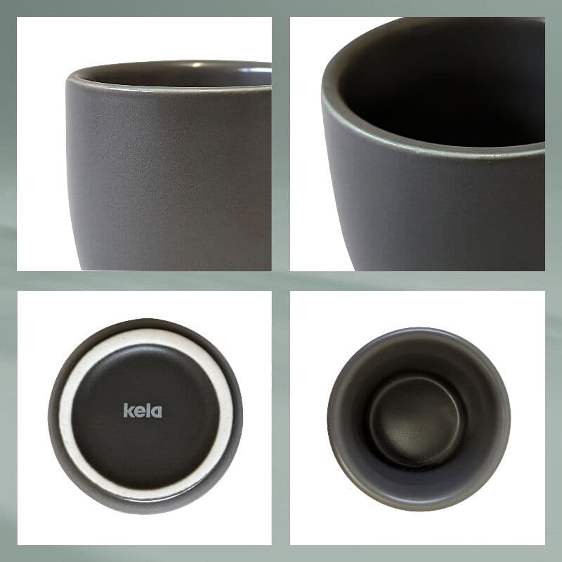 KELA Комплект от 2 бр. порцеланови чаши за еспресо/поставки за яйца “Bob“ – тъмно сиви