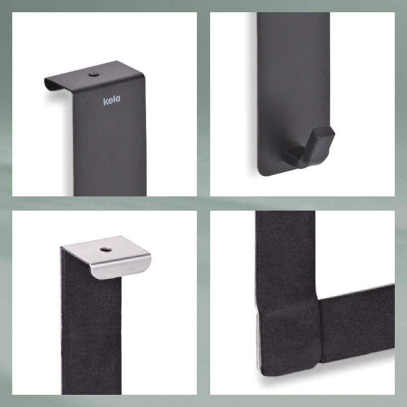 KELA Комплект закачалки за вратички “Colgar“ – 2 бр. – черни