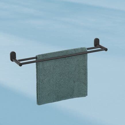 KELA Двойна закачалка за кърпи за стенен монтаж “Alеssio“ – черен