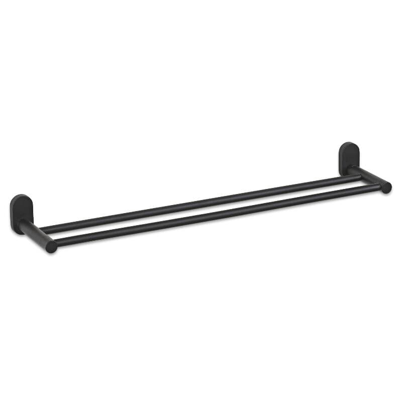 KELA Двойна закачалка за кърпи за стенен монтаж “Alеssio“ – черен