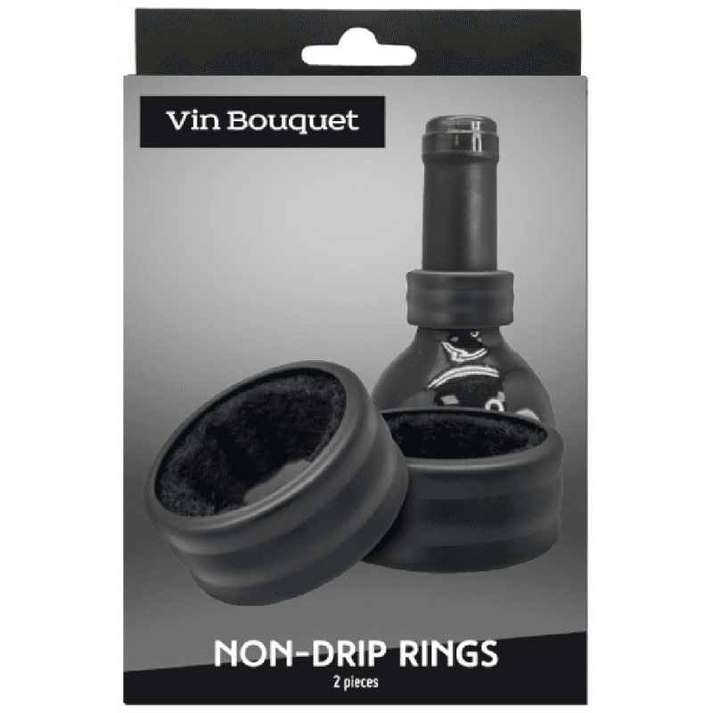 Vin Bouquet Стоманени пръстени за вино – 2 бр. – черни