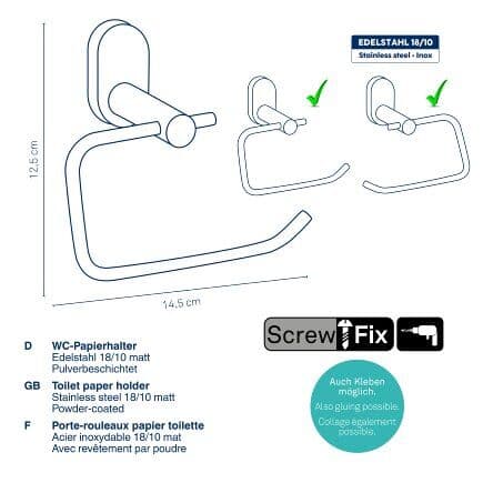KELA Стойка за тоалетна хартия за стенен монтаж “Alessio“ – черна