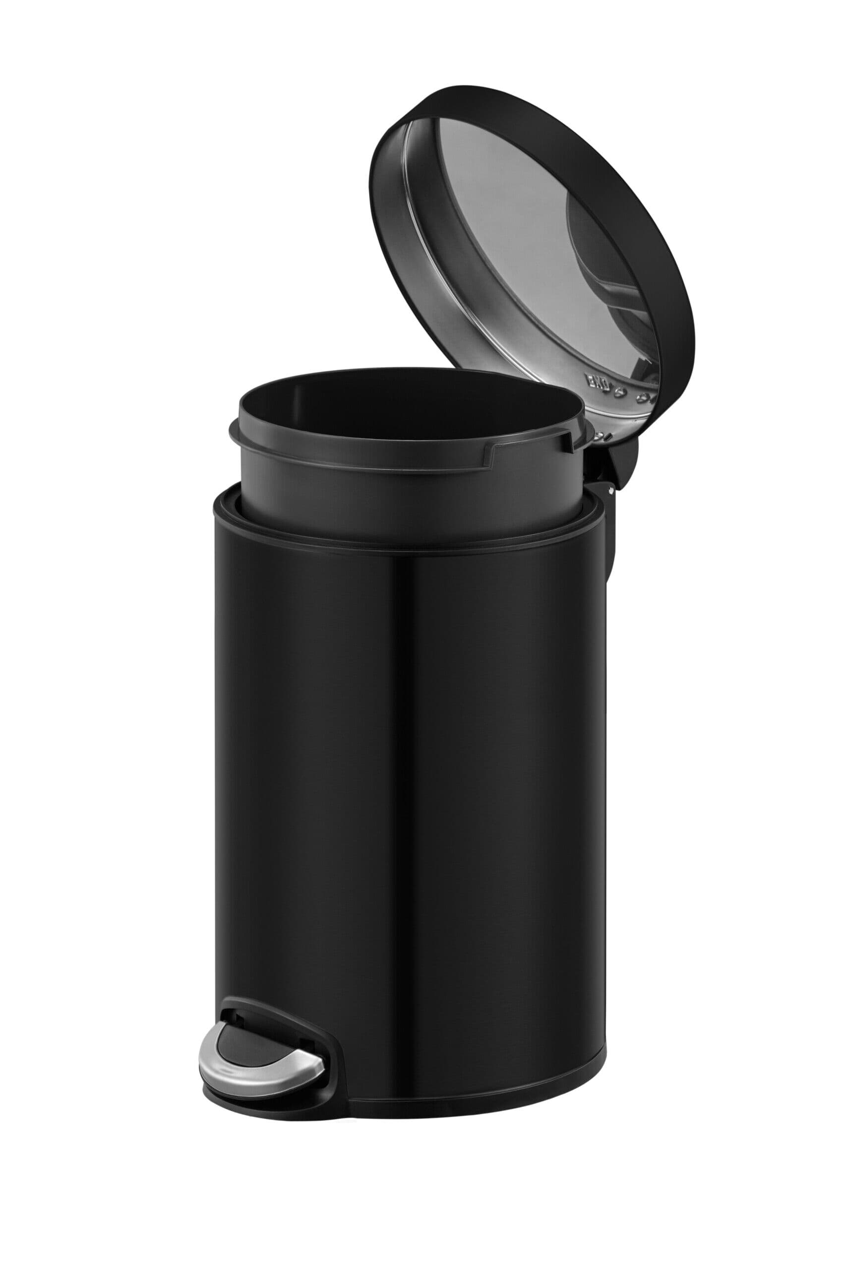 EKO Кош за отпадъци с педал “SERENE“ – черен мат – 12 л.