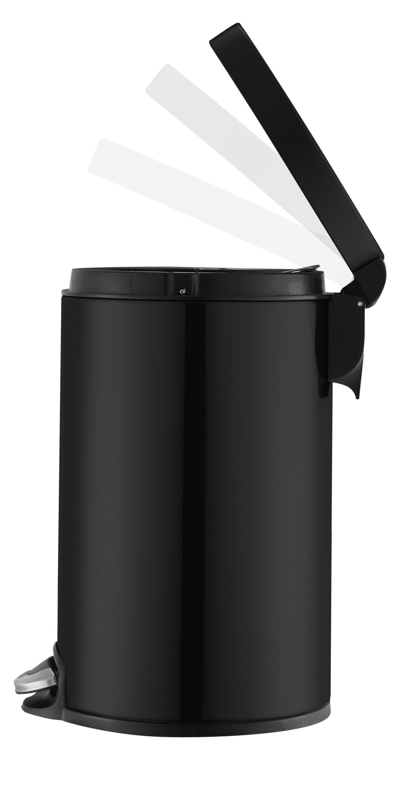 EKO Кош за отпадъци с педал “SERENE“ – черен мат – 12 л.