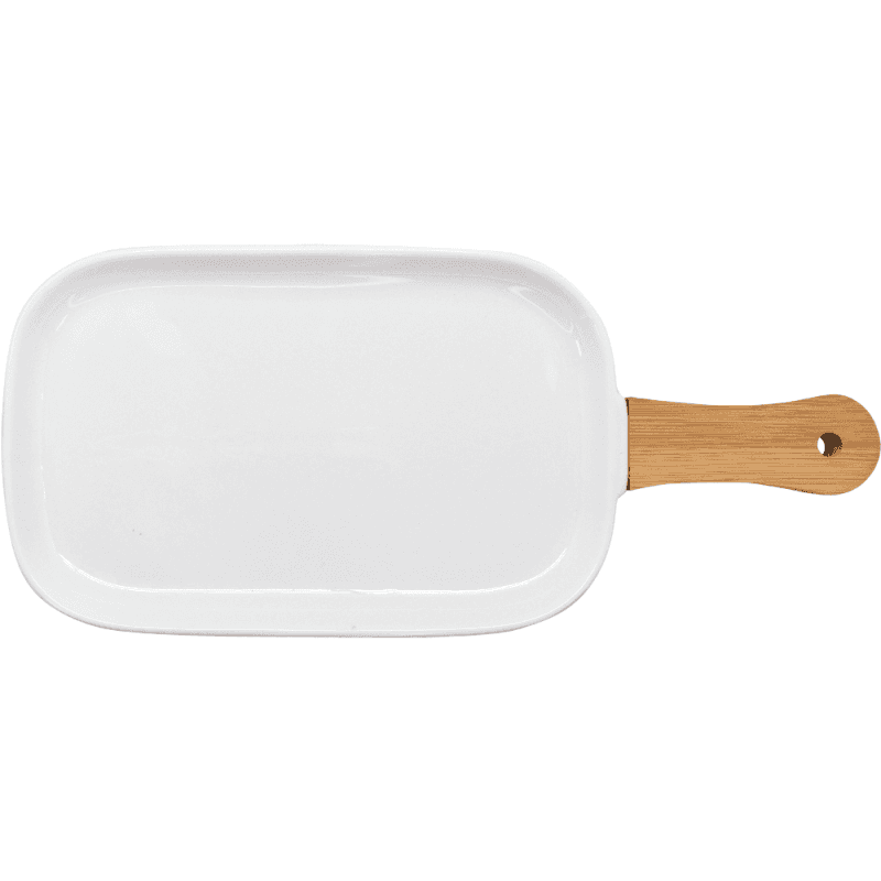 Nerthus Порцеланова дъска за сервиране с бамбукова дръжка