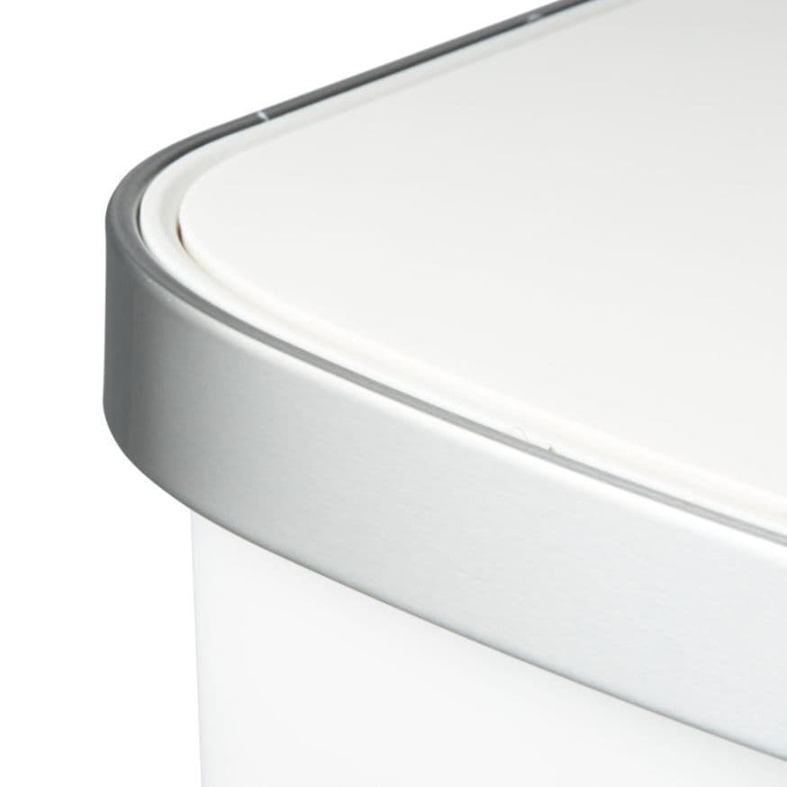 EKO Кош за разделно събиране на отпадъци с педал и вградени колелца “HANA“ – бял – 2 x 25 л.