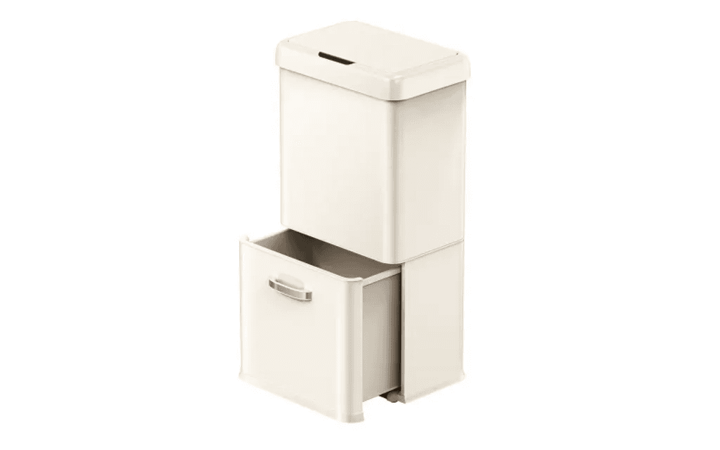 EKO Сензорен кош за разделно събиране на отпадъци “VINTAGE“ – екрю – 32 л. + 18 л.