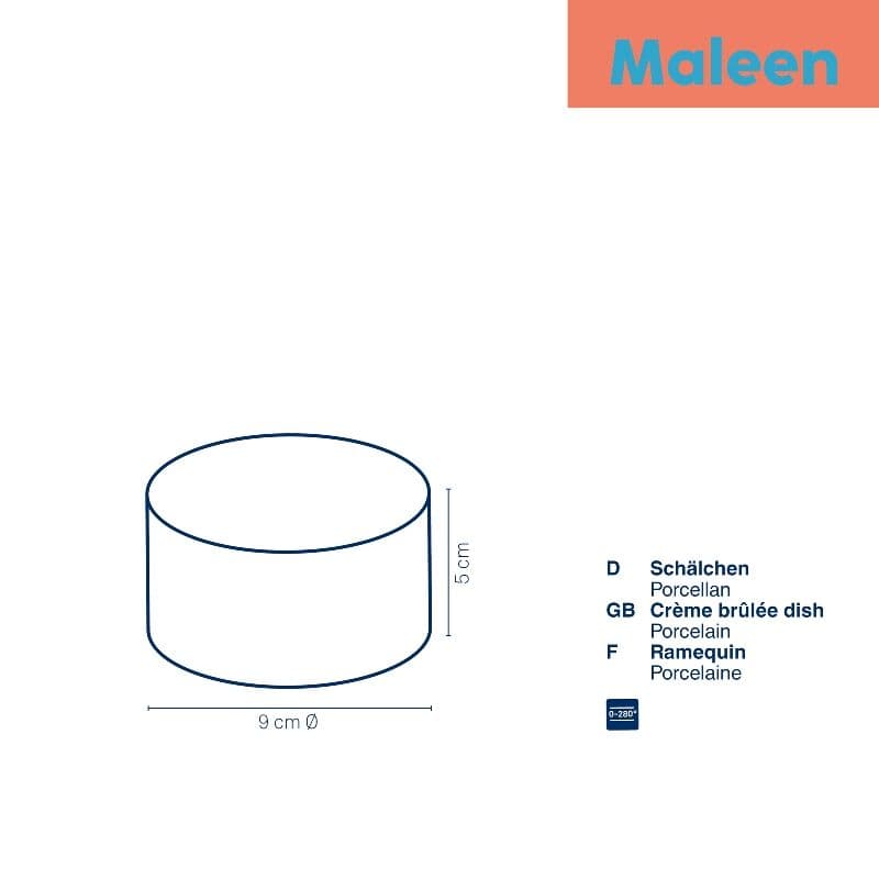 KELA Порцеланова дълбока купичка за крем брюле “Maleen“ – Ø 9 см.