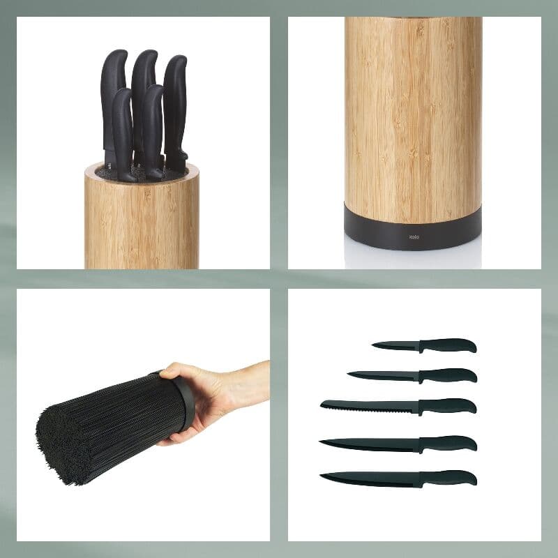 KELA Комплект от 5 бр. ножове с бамбуков блок “Acida“