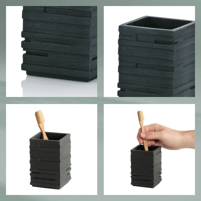 KELA Поставка за четки за зъби “Posidon“ – черна