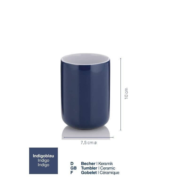 KELA Поставка/Чаша за четки за зъби “Isabella“ – цвят индиго