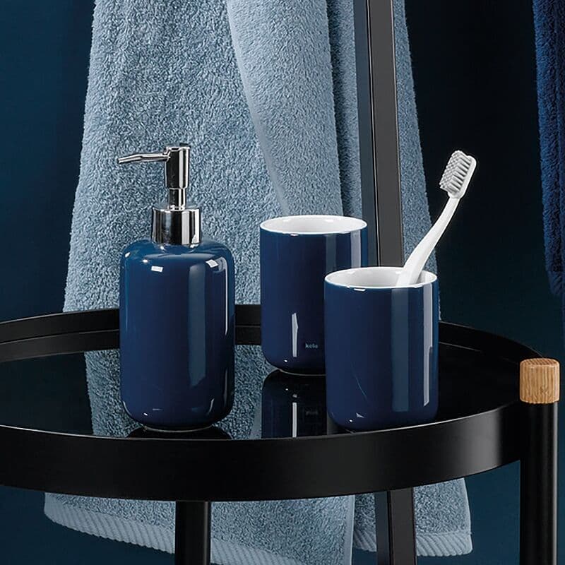 KELA Поставка/Чаша за четки за зъби “Isabella“ – цвят индиго