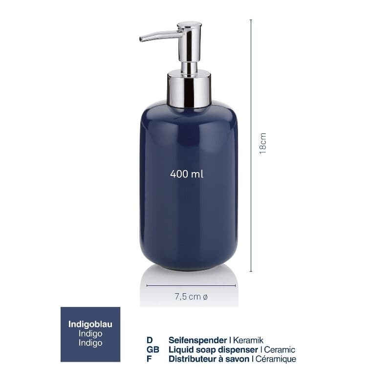 KELA Диспенсър за течен сапун “Isabella“ – цвят индиго