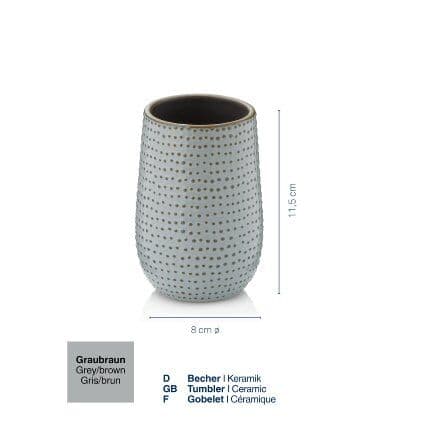 KELA Поставка/Чаша за четки за зъби “Dots“ – сива