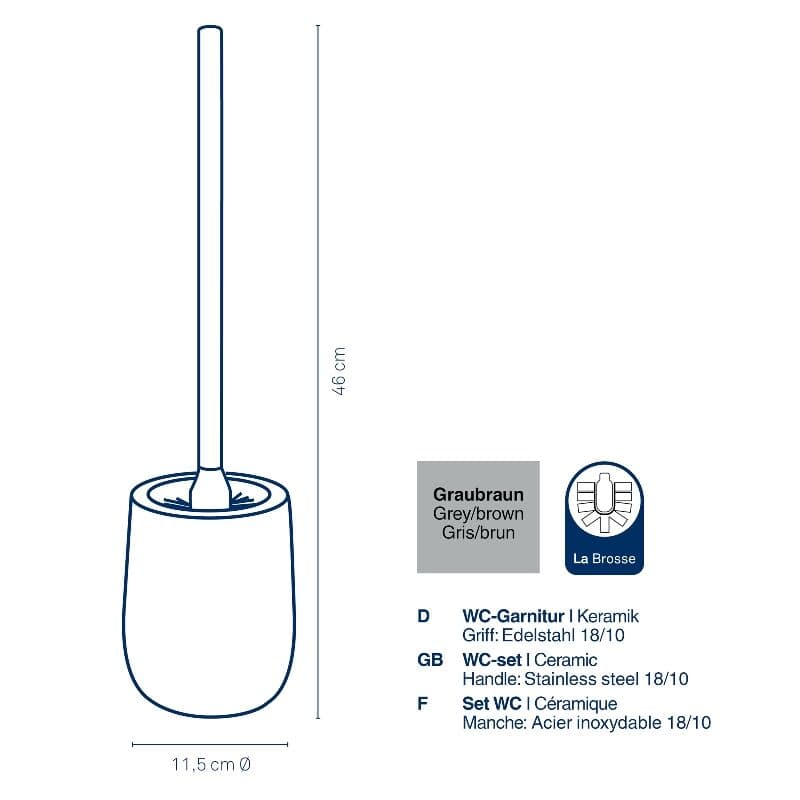 KELA Четка за тоалетна “Dots“ – сива