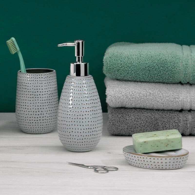 KELA Поставка/Чаша за четки за зъби “Dots“ – сива